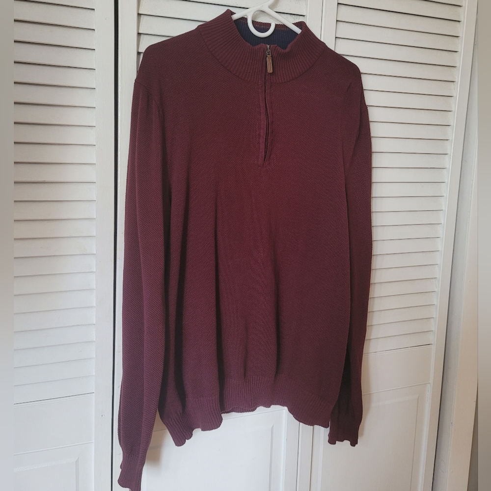 CLUB ROOM Men's Half Zip Cotton Pullover Sweater, Size 2XL - Picture 2 of 11